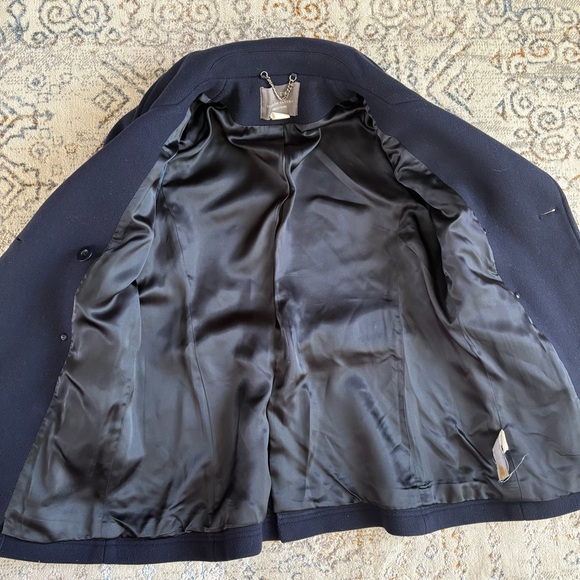 J. Crew Stadium Cloth by Nello Gori Wool Classic Blend Pea Coat Navy Size 2 - Picture 5 of 12